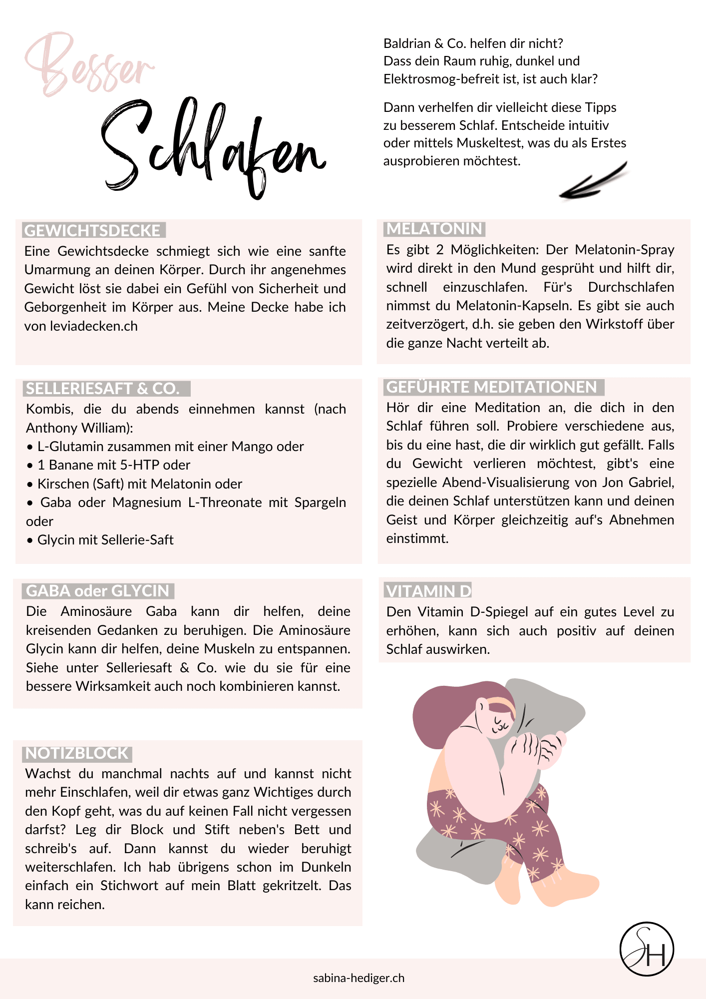 Besser Schlafen Infografik Sabina Hediger Aufrichtung 01